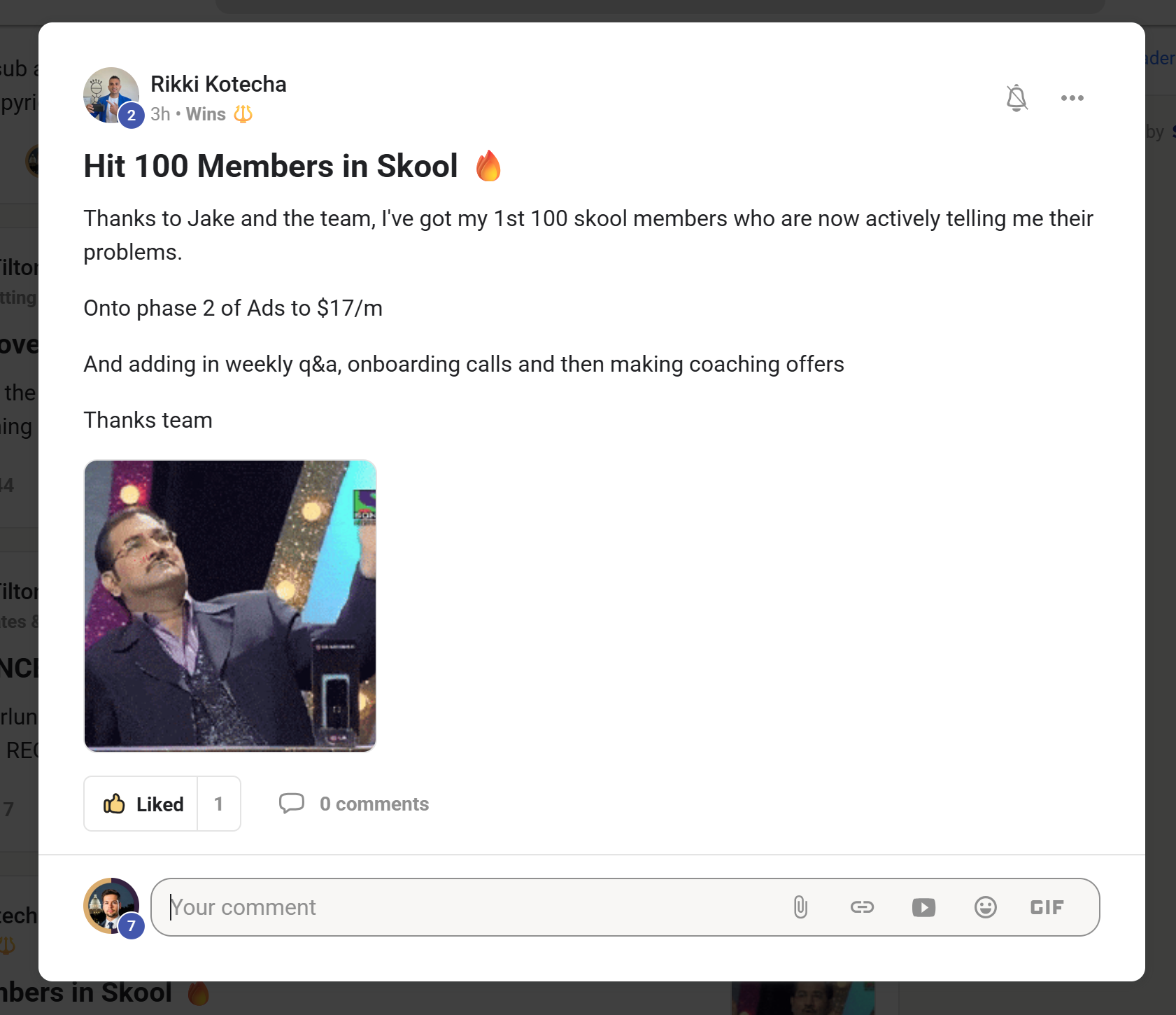 Rikki Kotecha — Hit 100 members in Skool
