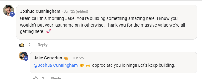 Joshua Cunningham — Massive value from someone clearly building something real