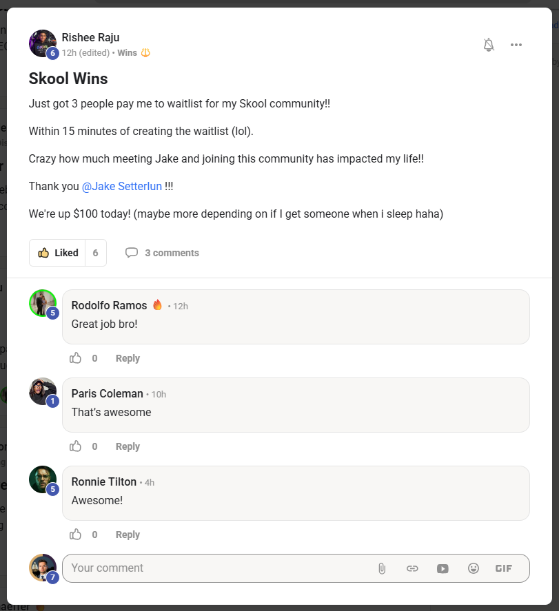 Rishee Raju — 3 people paid in 15 minutes