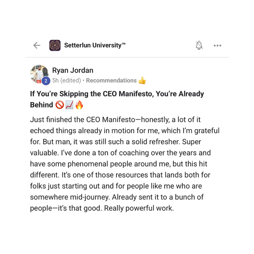 Ryan Jordan — If you’re skipping the CEO Manifesto, you’re already behind