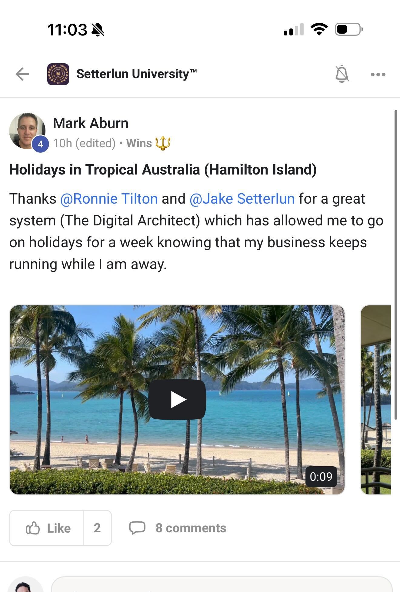 Mark Aburn — The system let me take a holiday while the business kept running