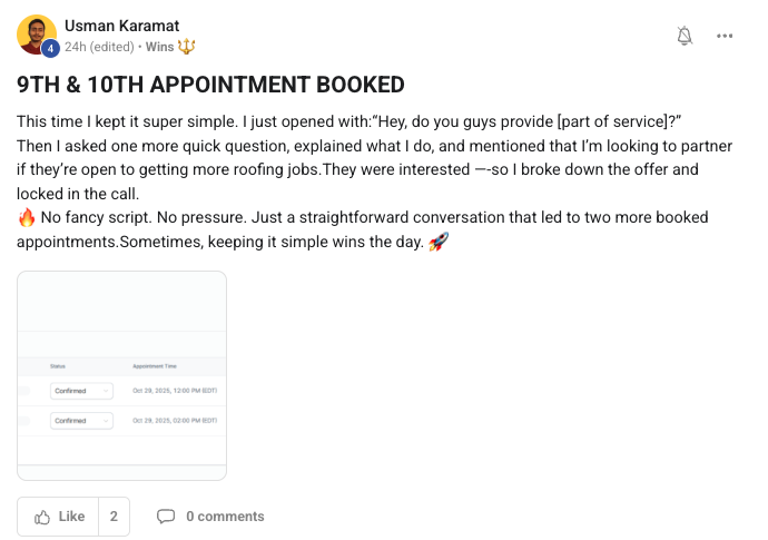 Usman Karamat — 9th and 10th appointments booked by keeping it simple