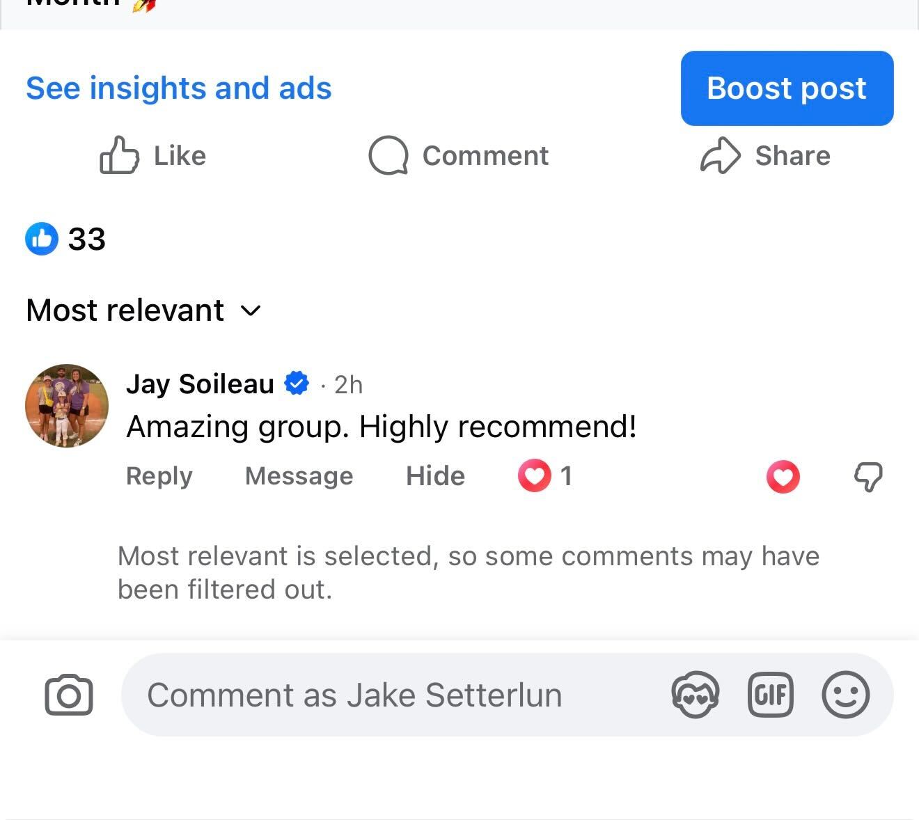 Jay Soileau — Amazing group, highly recommend