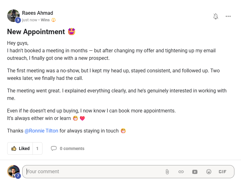 Raees Ahmad — Booked a new appointment after changing the offer