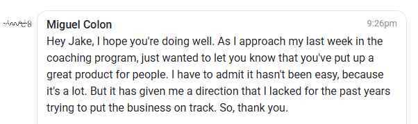 Miguel Colon — It gave me the direction I had been missing