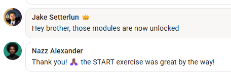 Nazz Alexander — The START exercise was great