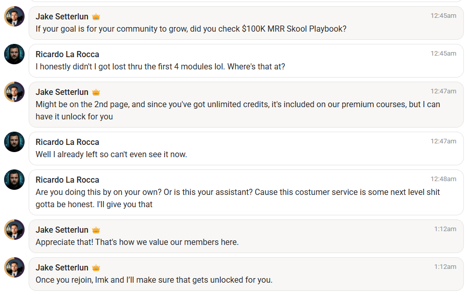 Ricardo La Rocca — This customer service is next level