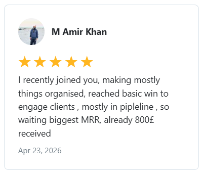 M Amir Khan — Got organized and already received £800