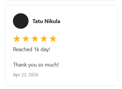 Tatu Nikula — Reached a $1K day