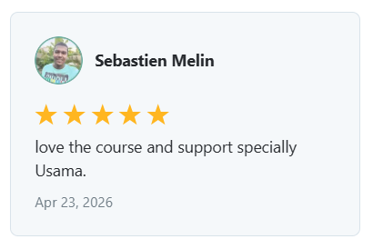 Sebastien Melin — Loved the course and support