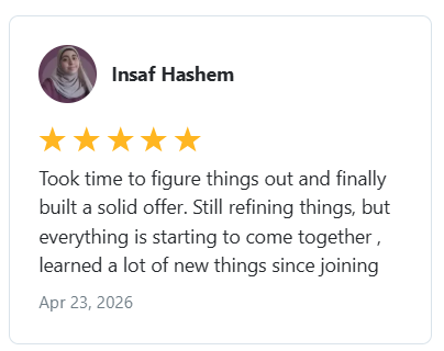 Insaf Hashem — Built a solid offer and finally feels things coming together