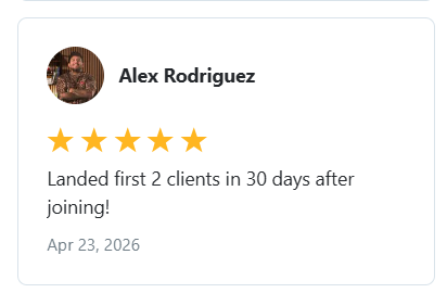 Alex Rodriguez — Landed first 2 clients in 30 days