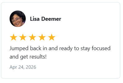 Lisa Deemer — Jumped back in and is ready to stay focused