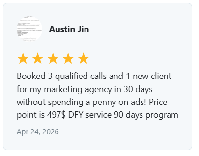 Austin Jin — Booked 3 qualified calls and 1 new client in 30 days with no ad spend