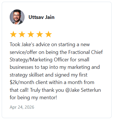 Uttsav Jain — Signed the first $2K a month client within a month