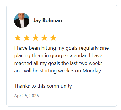 Jay Rohman — Hitting goals consistently by putting them in Google Calendar